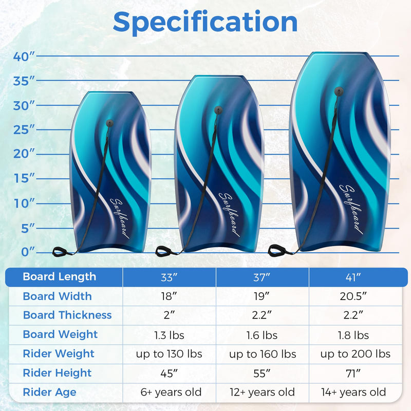 Load image into Gallery viewer, Goplus Boogie Boards for Beach, 33"/37"/41" Lightweight Body Board, Bodyboard for Kids Adults Surfing