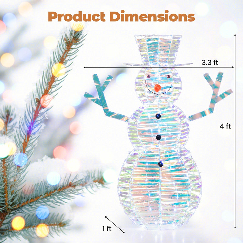 Load image into Gallery viewer, Goplus 4 FT Lighted Christmas Snowman, Light-up Xmas Holiday Decoration with 100 LED Lights