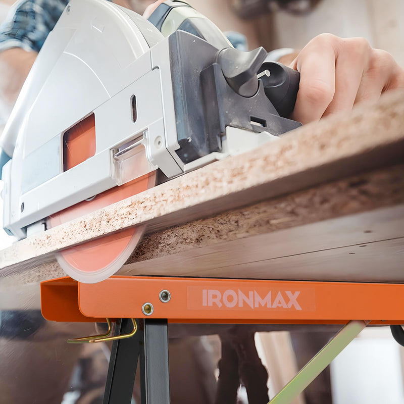 Load image into Gallery viewer, Goplus Saw Horses 2 Pack Portable Heavy-Duty Galvanized Metal Power Tool Stand