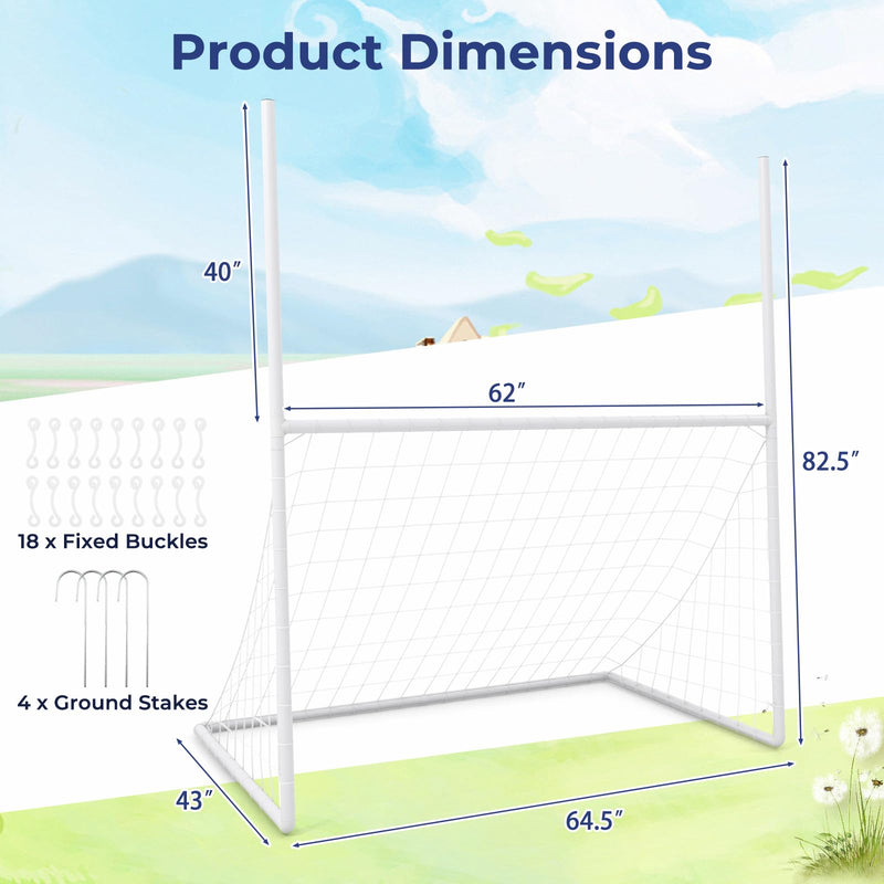 Load image into Gallery viewer, Goplus 2 in 1 Soccer Goal, Football Field Goal w/ 4 Ground Stakes, 5.5 ft x 3.5 ft x 7 ft