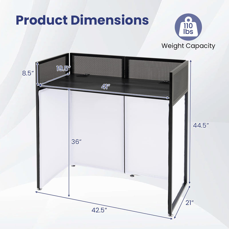 Load image into Gallery viewer, Goplus Portable DJ Booth with Scrims & Carrying Bag | Foldable Mobile DJ Table Stand