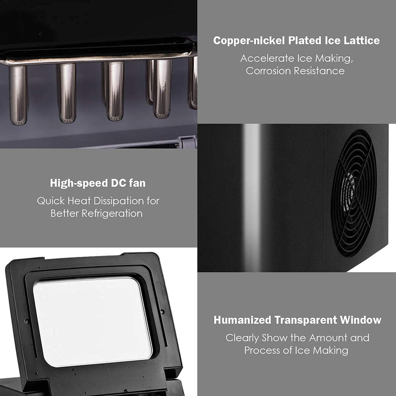 Load image into Gallery viewer, Portable Countertop Ice Maker, 26LBS/24H Mini Ice Cube Machine w/8 Min Processing 9 Cubes