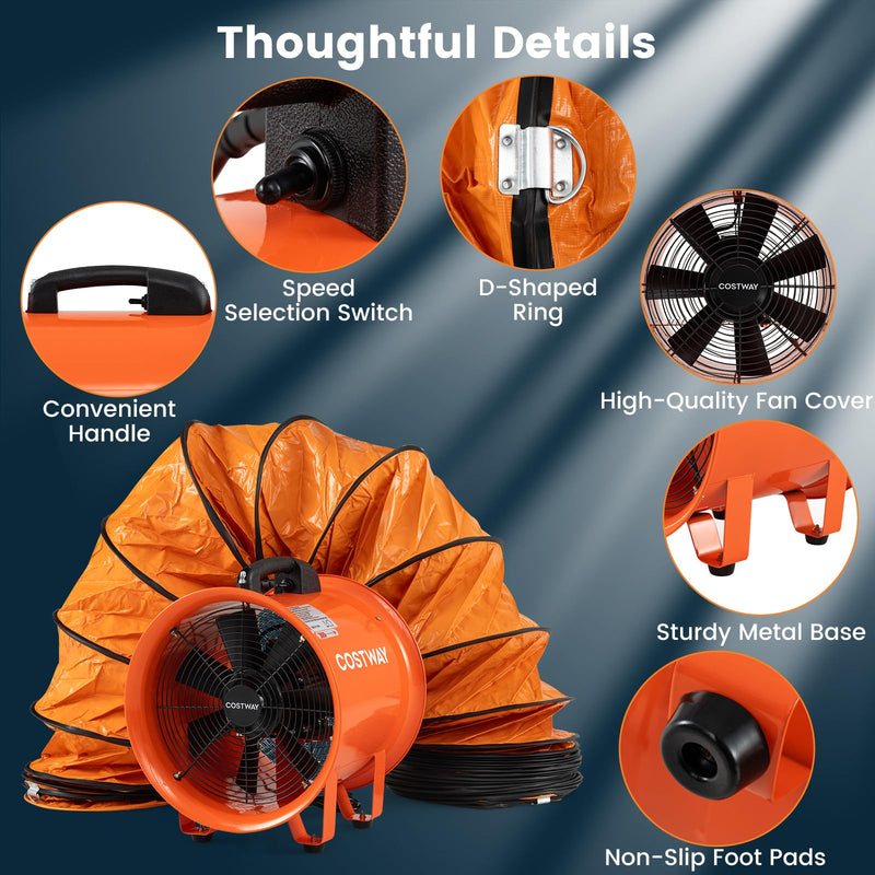 Load image into Gallery viewer, Goplus 14” Industrial Blower Fan w/25 FT Flexible Duct Hose