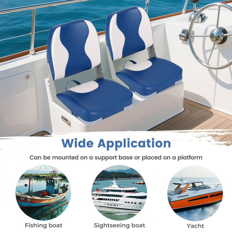 Load image into Gallery viewer, Goplus 2-Pack Boat Seats with Thick Sponge Padding - Wavy Blue