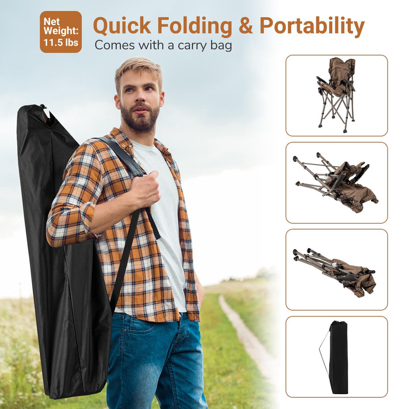 Load image into Gallery viewer, Goplus 400 LBS Support Lawn Chair with Armrests with Covers