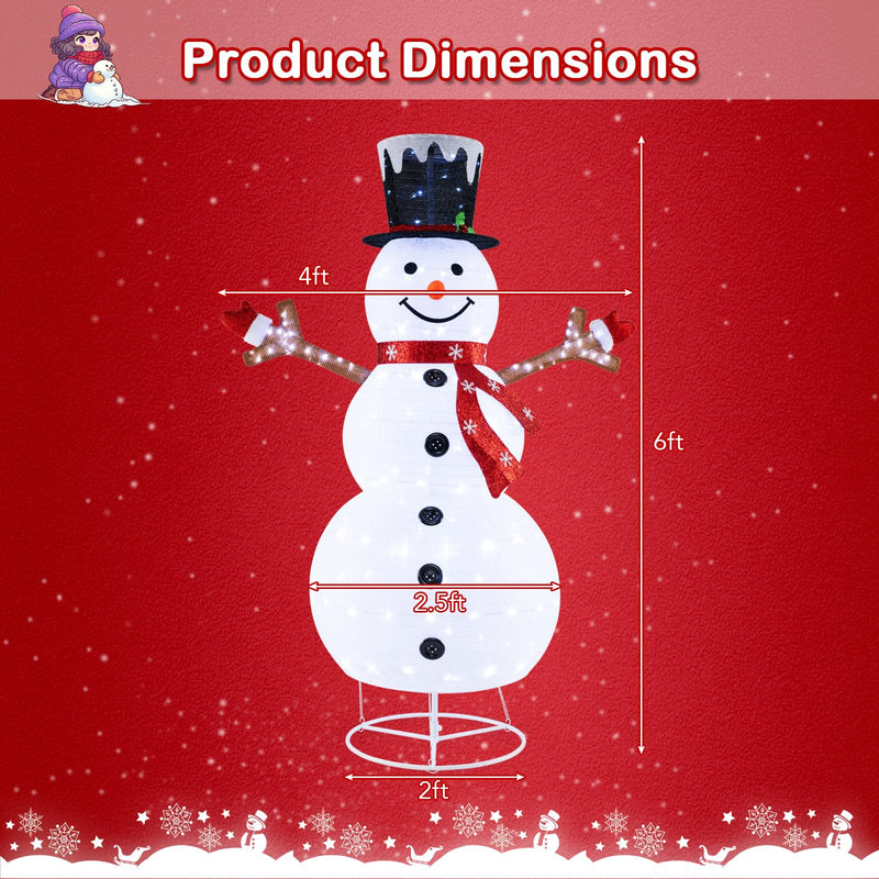 Load image into Gallery viewer, Goplus 6 FT Lighted Christmas Snowman w/ 180 Cold White LED Lights