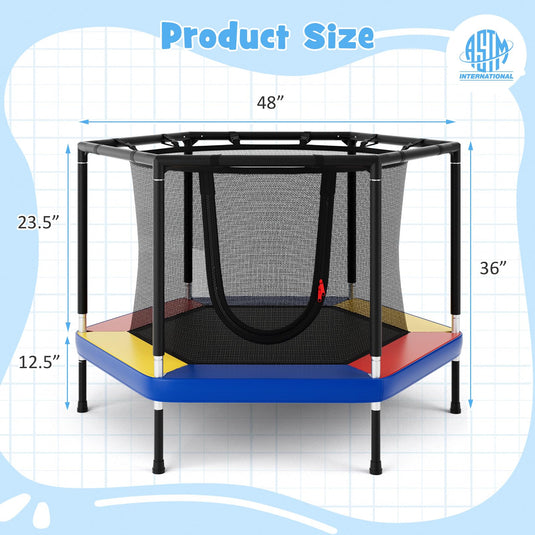 Goplus 48" Recreational Trampoline for Kids with Safety Enclosure Net