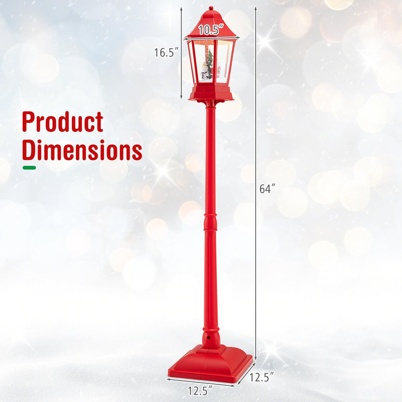 Load image into Gallery viewer, Goplus 5.3 Ft Christmas Snowy Street Lamp | 2-in-1 Musical Lamp Post & Snow Globe Lantern