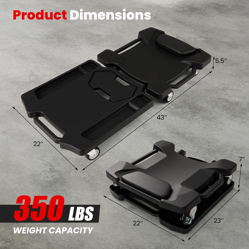 Load image into Gallery viewer, Goplus 43 Inches Mechanic Creeper with Padded Headrest & Tool Trays