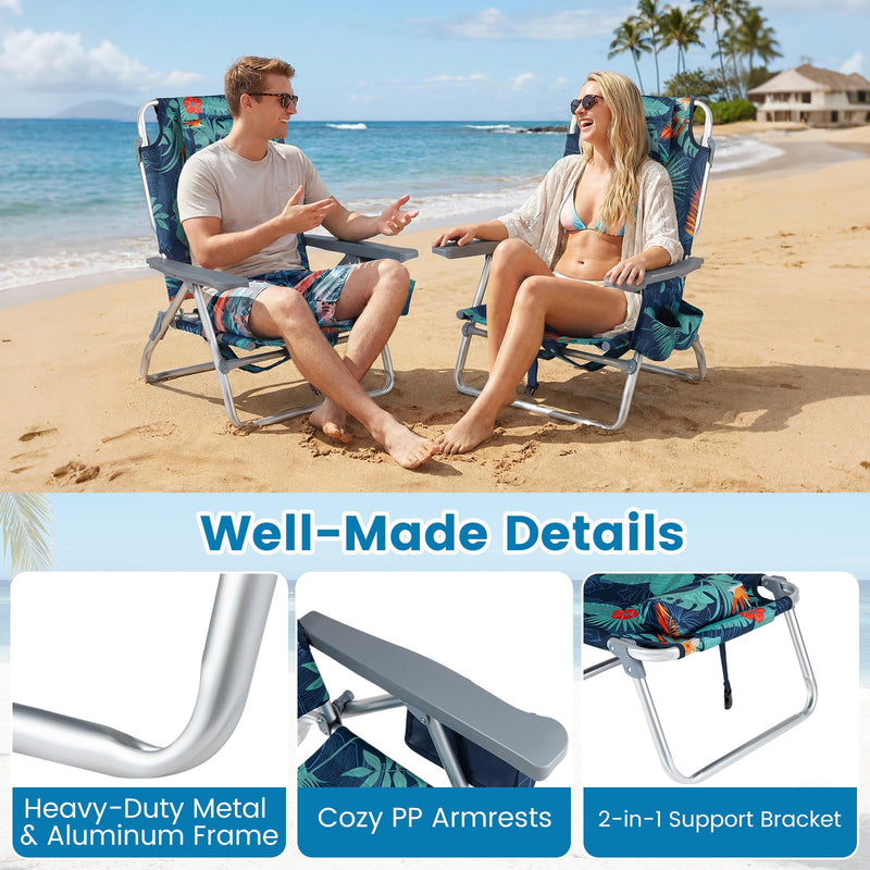 Load image into Gallery viewer, Goplus Beach Chairs Portable Folding Backpack Recliners(2/4)