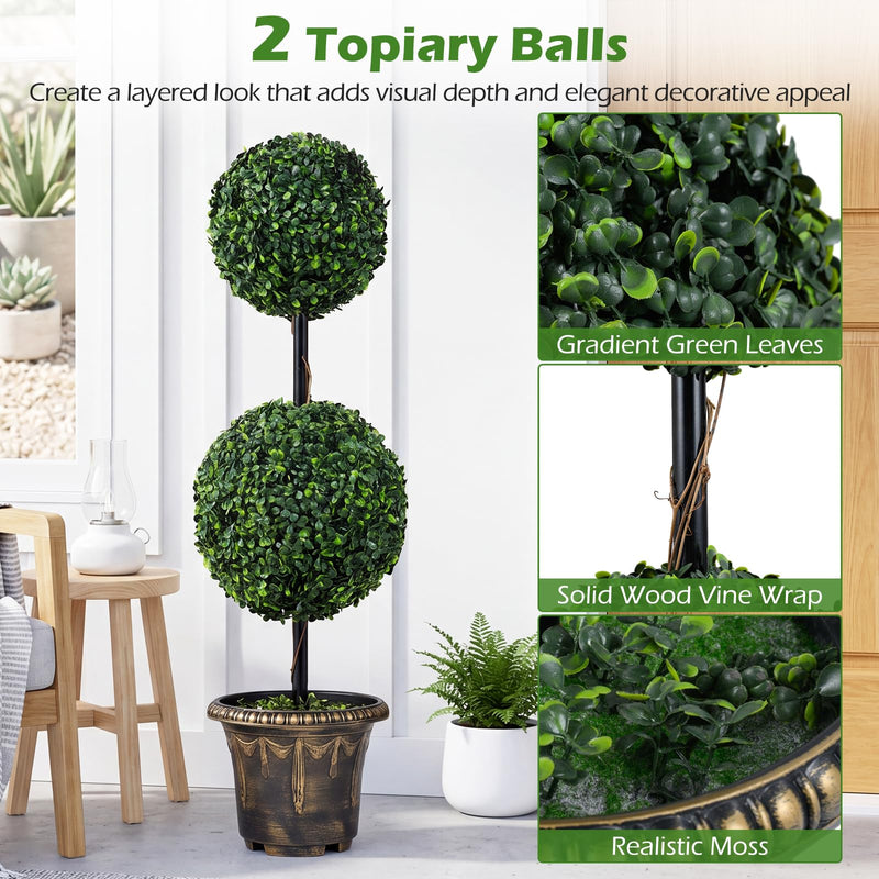 Load image into Gallery viewer, Goplus 3 FT Artificial Boxwood Topiary Tree(1/2)