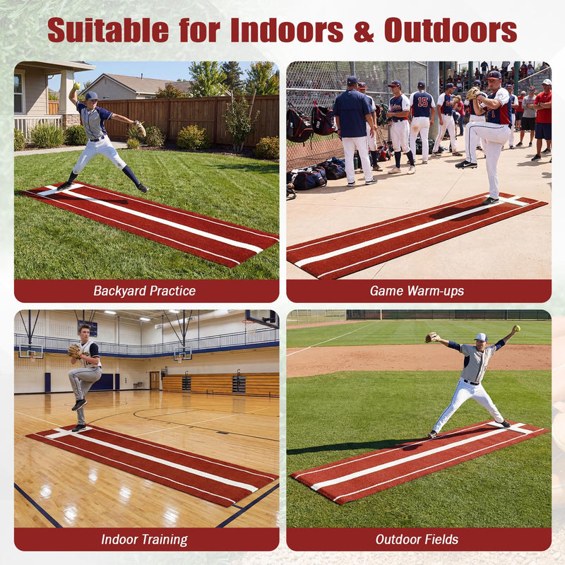 Load image into Gallery viewer, Goplus 10 x 3 FT Softball Pitching Mat for Indoor Outdoor Practice