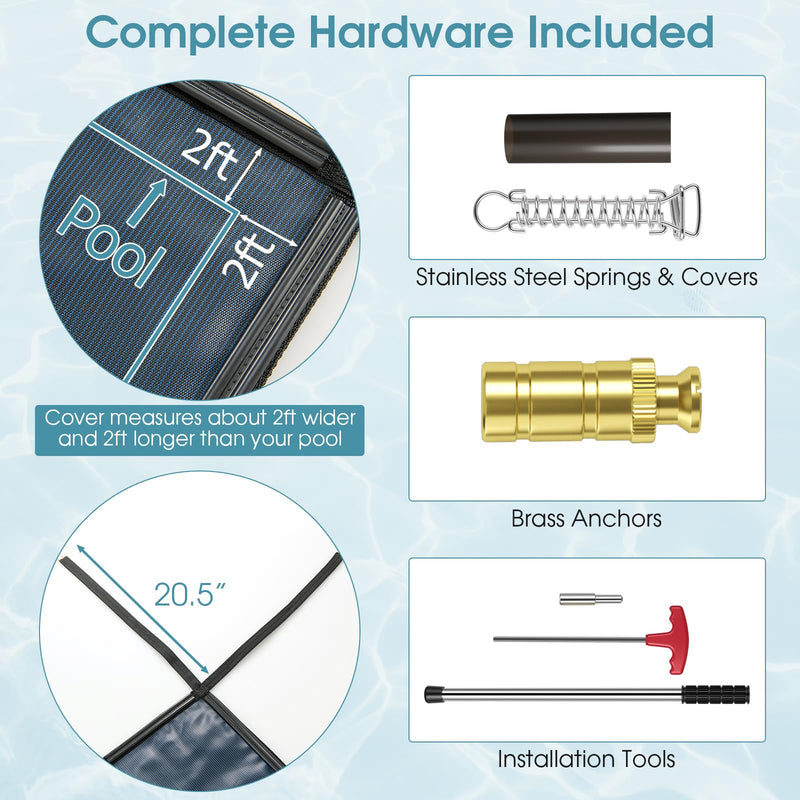 Load image into Gallery viewer, Goplus Safety Pool Cover, Fits 40FTx20FT Inground Swimming Pools, Rectangle Winter Leaf Pool Cover