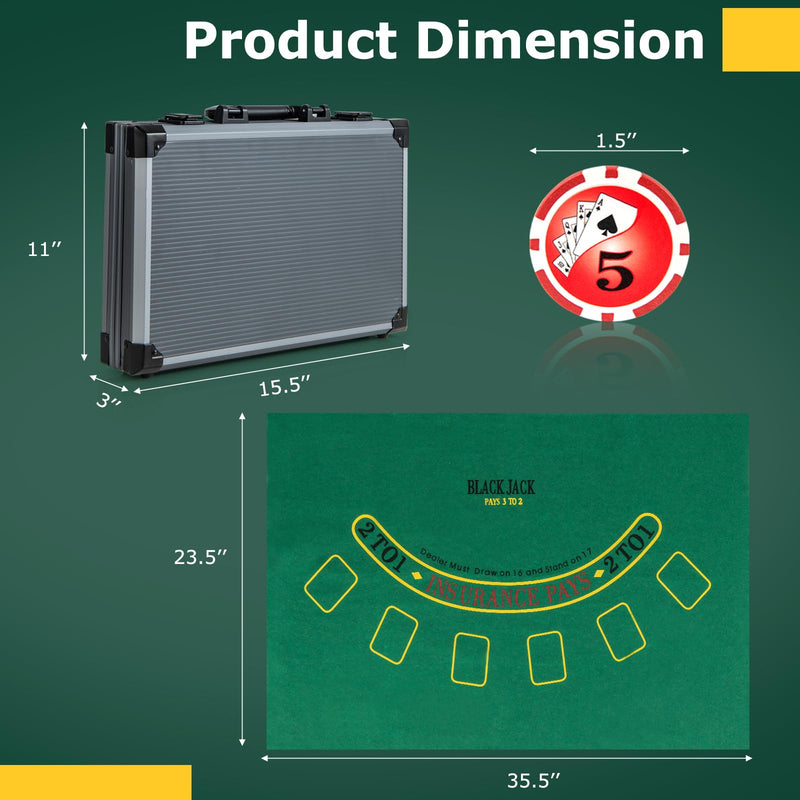 Load image into Gallery viewer, Goplus Poker Chip Set, Casino Poker Chips with 400 PCS Chips, 6 Decks Cards, Dealer Button