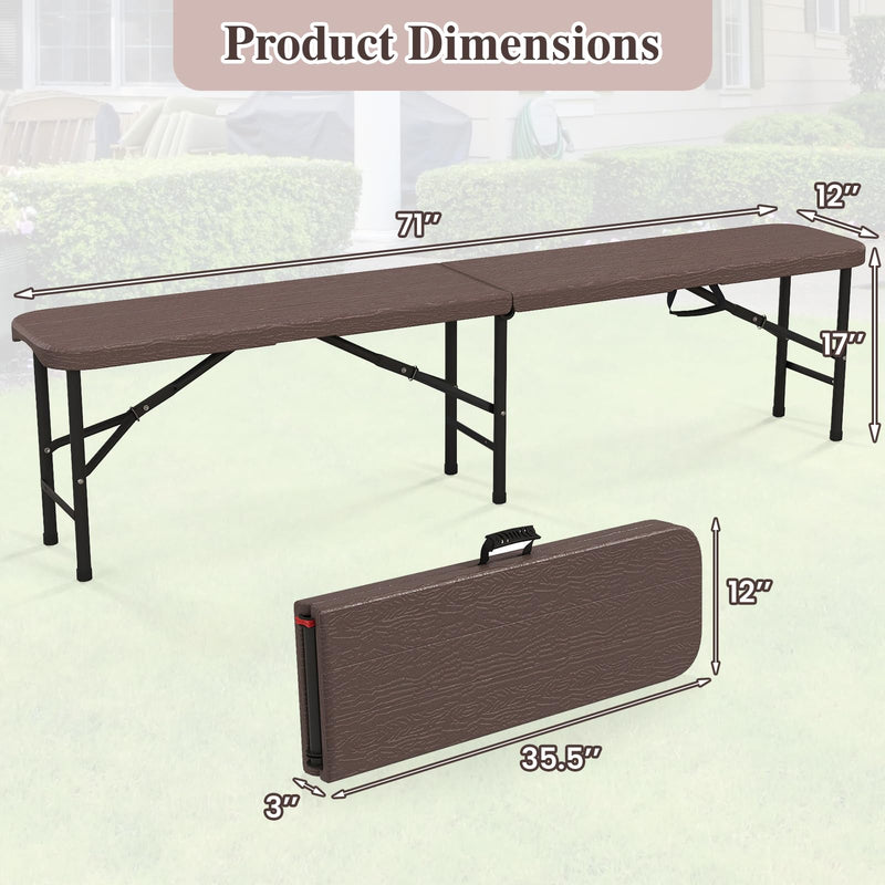 Load image into Gallery viewer, Goplus 6 Feet Plastic Folding Bench, Portable Foldable Bench Seat with 1320 LBS Capacity