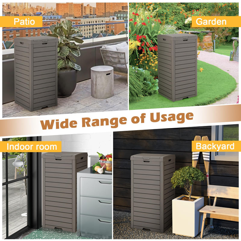 Load image into Gallery viewer, Goplus Outdoor Trash Can with Lid, 31 Gallon Large Outdoor Trash Bin & Pull-Out Liquid Drawer