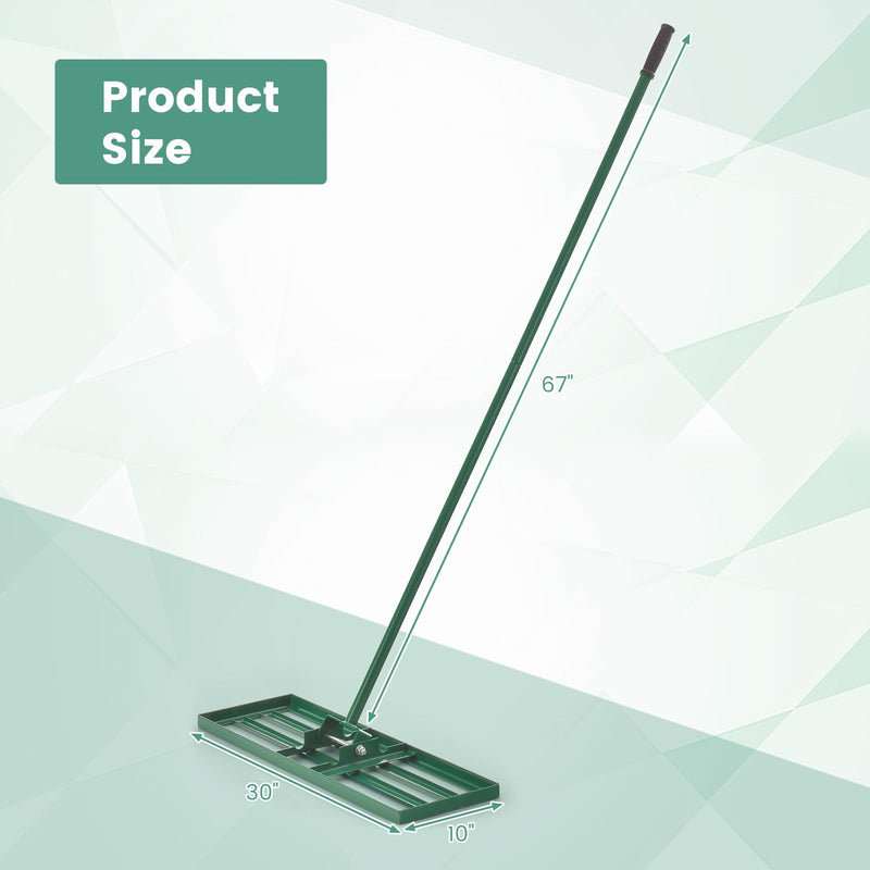 Load image into Gallery viewer, Goplus Lawn Leveling Rake, Heavy Duty Level Lawn Tool w/ Ergonomic Handle for Soil