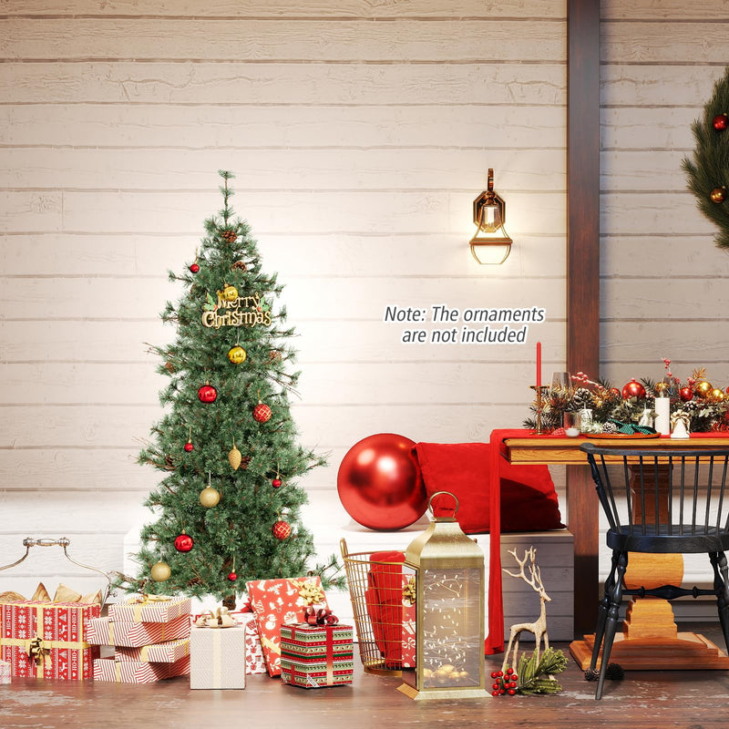 Load image into Gallery viewer, Goplus Cashmere Christmas Tree with Pine Needles LED Lights with Bulb Cover