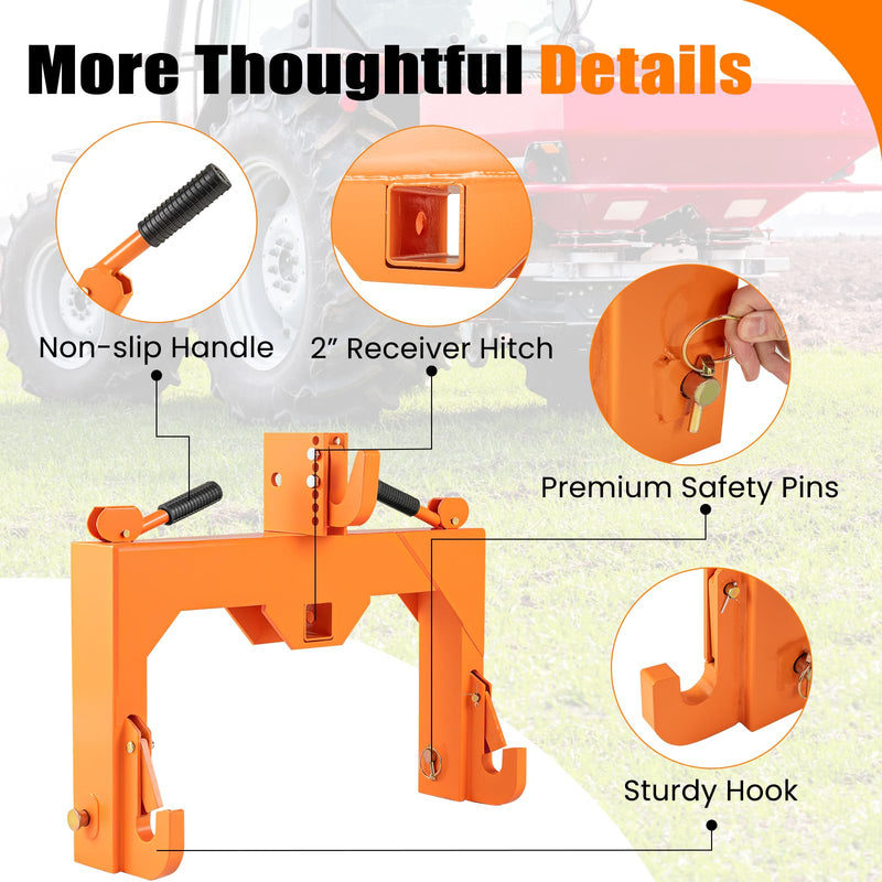 Load image into Gallery viewer, Goplus 3-Point Quick Hitch 3000 LBS Towing Force 3-Pt Attachments w/5 Level Adjustable Bolt