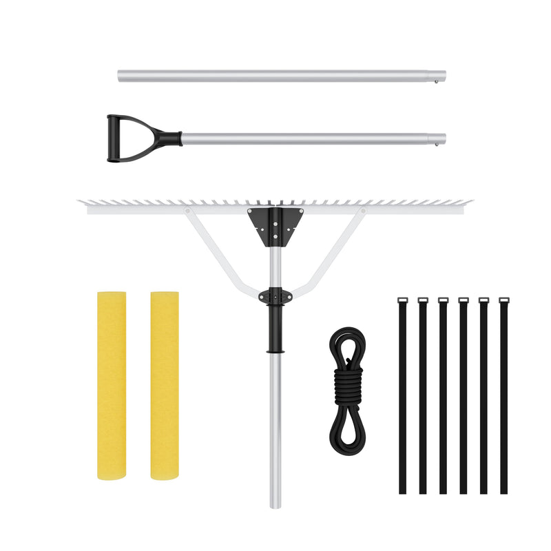 Load image into Gallery viewer, Goplus 36 Inch Pond Rake, Floating Lake Weed Rake Aluminum Collapsible Rake W/ Extension Handle