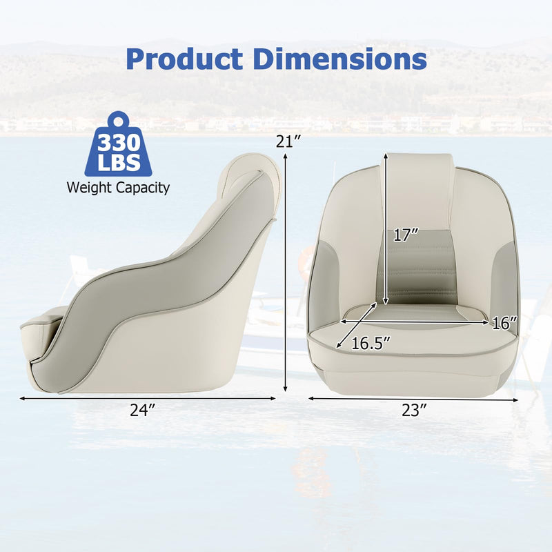Load image into Gallery viewer, Goplus Captain Bucket Seat, Pontoon Boat Seats w/Waterproof PVC Leather & Thick Sponge Padding