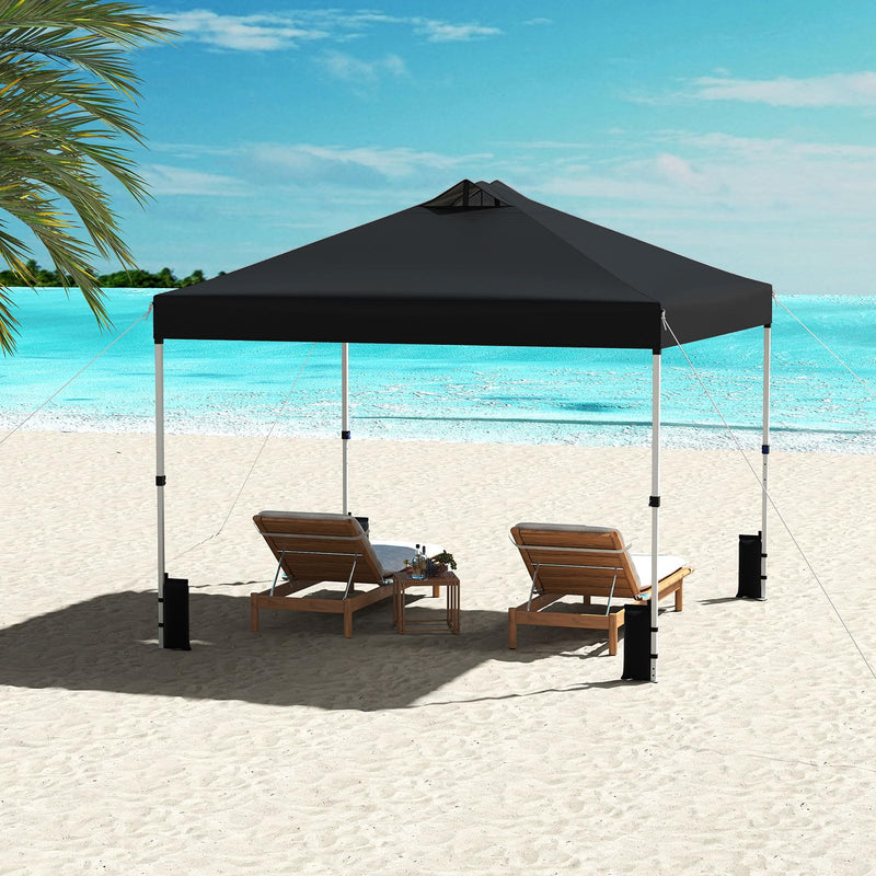 Load image into Gallery viewer, Goplus 10 x 10 FT Pop up Canopy Tent w/ 1 Button Push Sandbags & Roller Bag
