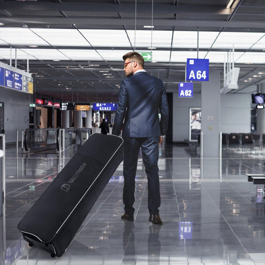 Goplus Golf Travel Bag with Wheels, Portable Golf Club Travel Bag with 3 Pull Handles