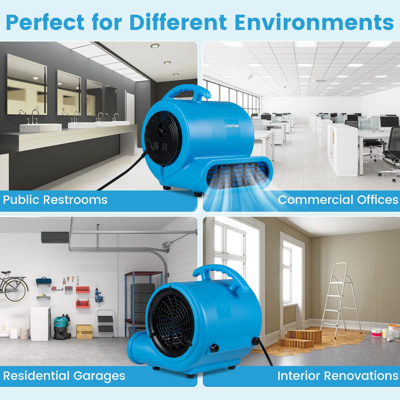 Load image into Gallery viewer, Goplus1/2 HP Air Mover, 3-Speed 2800 CFM Commercial Blower Fan