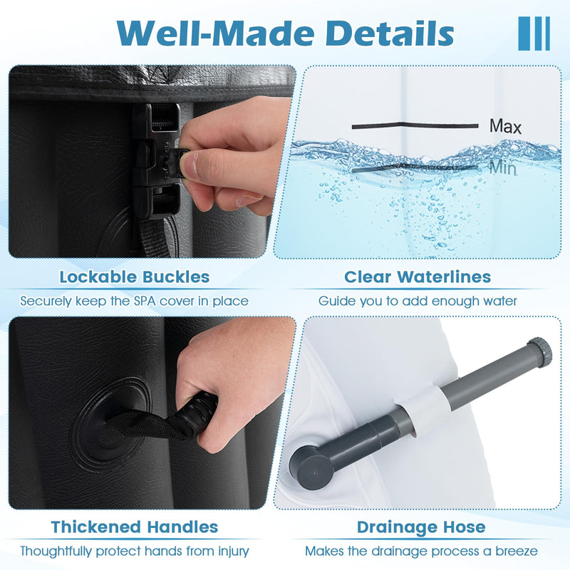 Load image into Gallery viewer, Goplus Inflatable Hot Tub SPA Person Portable Pool Hottub with 130 Air Jets