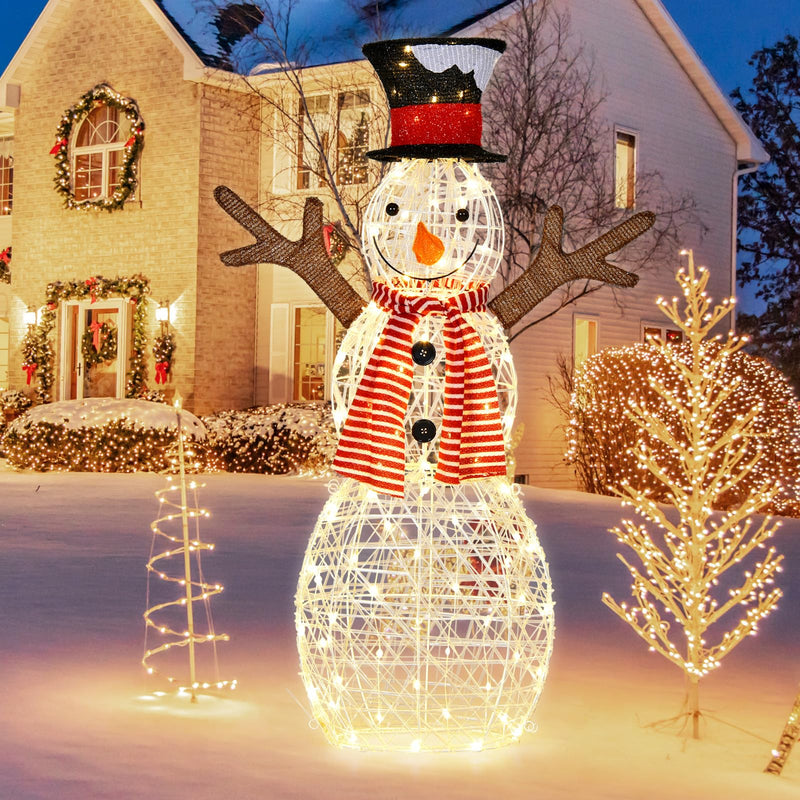 Load image into Gallery viewer, Goplus 3.6 FT Lighted Christmas Snowman with 80 LED Lights