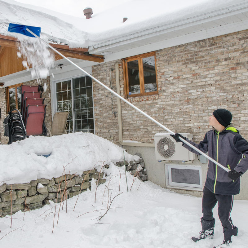 Load image into Gallery viewer, Goplus 3.4-20 FT Extendable Snow Removal Tool with 24" Wide Blade & Wheels