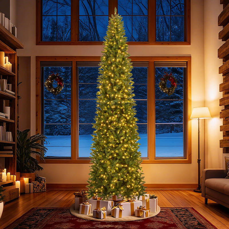 Load image into Gallery viewer, Goplus 12 FT Tall Pre-Lit Slim Pencil Christmas Tree | Holiday Party Decoration