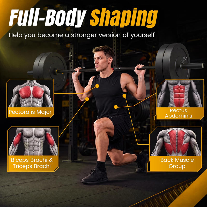 Load image into Gallery viewer, Goplus 7FT Olympic Barbell | 2000 lbs Weight Lifting Olympic Bar for Olympic Plates