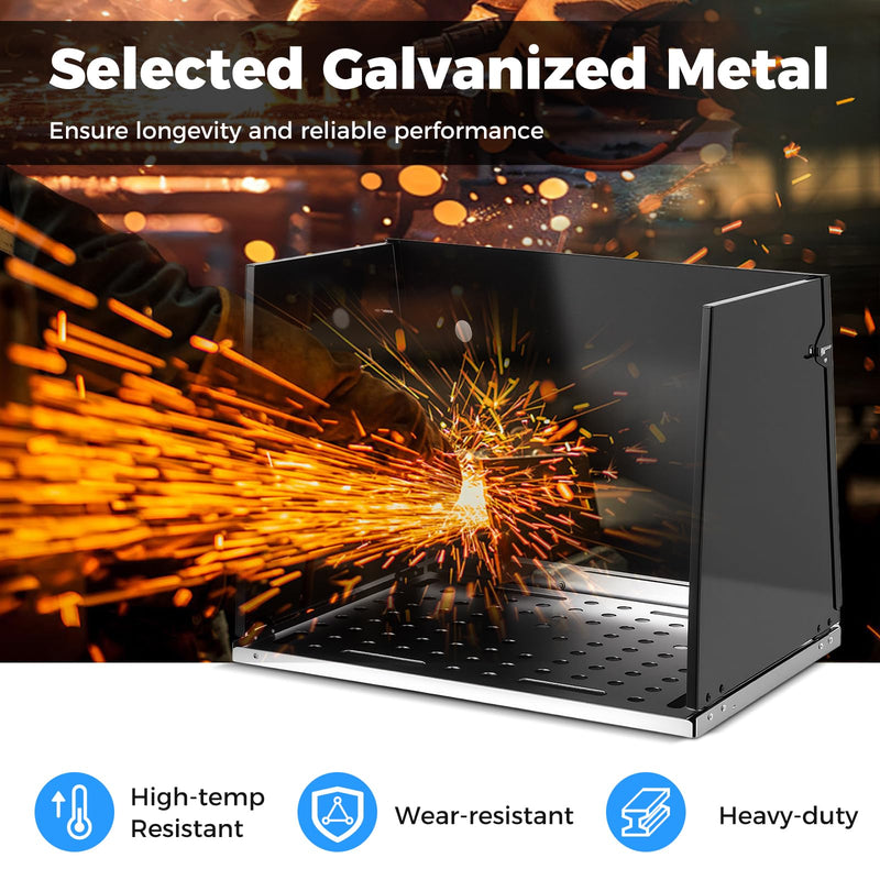 Load image into Gallery viewer, Goplus 17" x 20" Portable Galvanized Metal Work Table with 3 Protective Panels