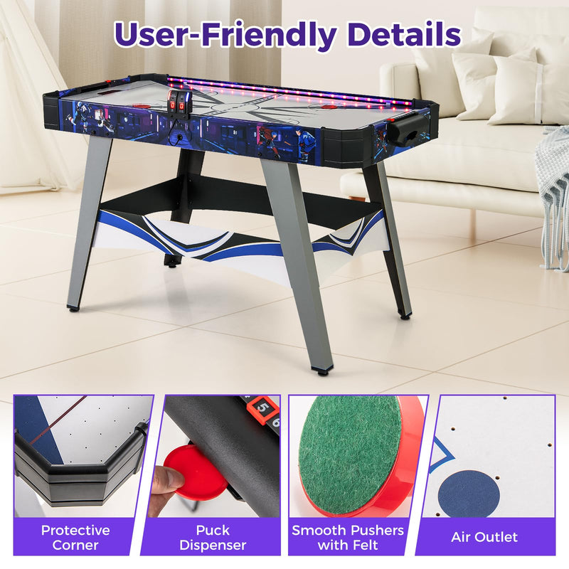 Load image into Gallery viewer, Goplus 54" Air Hockey Table, Hockey Game Table w/LED Scoreboard, Lights, 2 Pucks, 2 Pushers
