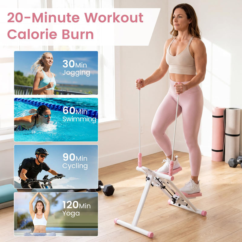 Load image into Gallery viewer, Goplus Stair Stepper Foldable Vertical Climber Exercise Machine with Detachable Handlebar