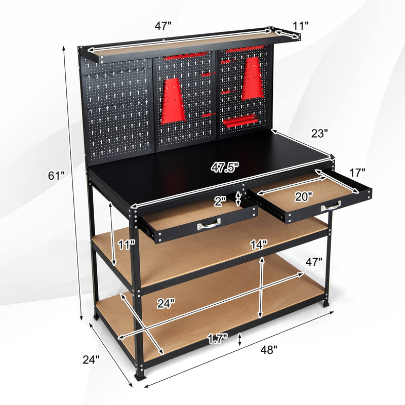 Load image into Gallery viewer, Goplus Work Bench with Pegboard