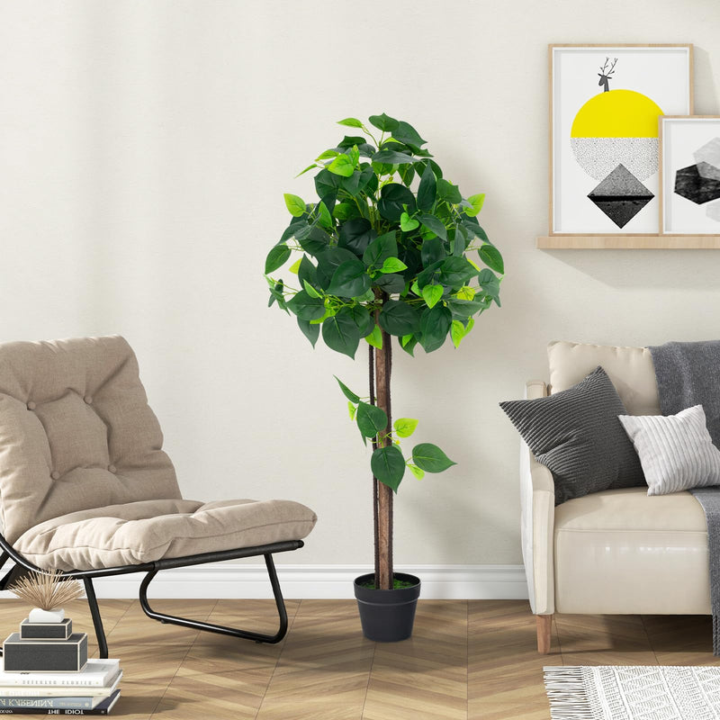 Load image into Gallery viewer, Goplus 45" Artificial Hydrangea Tree, Tall Fake Potted Silk Tree with Real Wood Trunk