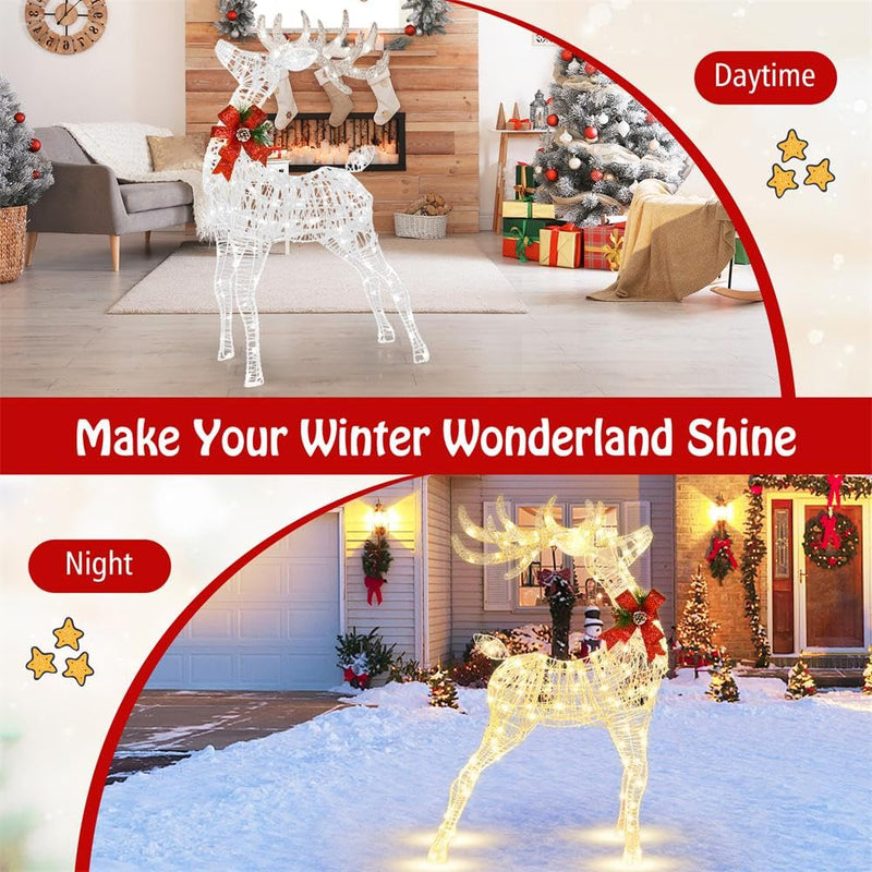 Load image into Gallery viewer, Goplus Lighted Christmas Reindeer | 4.4 FT Pre-Lit Xmas Holiday Decoration