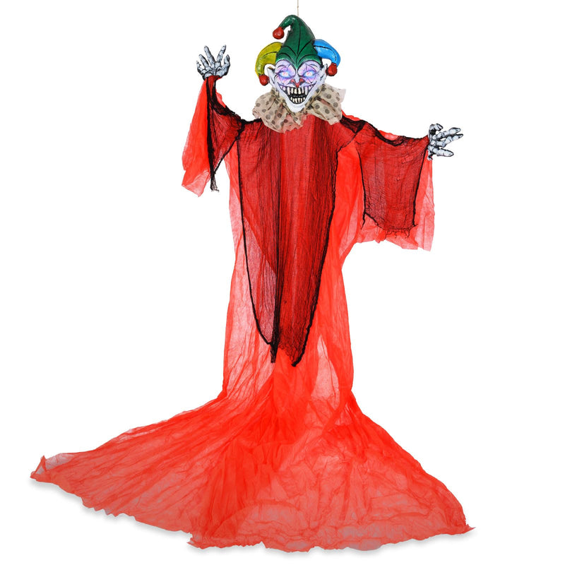 Load image into Gallery viewer, Goplus Hanging Halloween Decoration, 13.1 Ft Hanging Clown with Colorful Eyes & Adjustable Arms