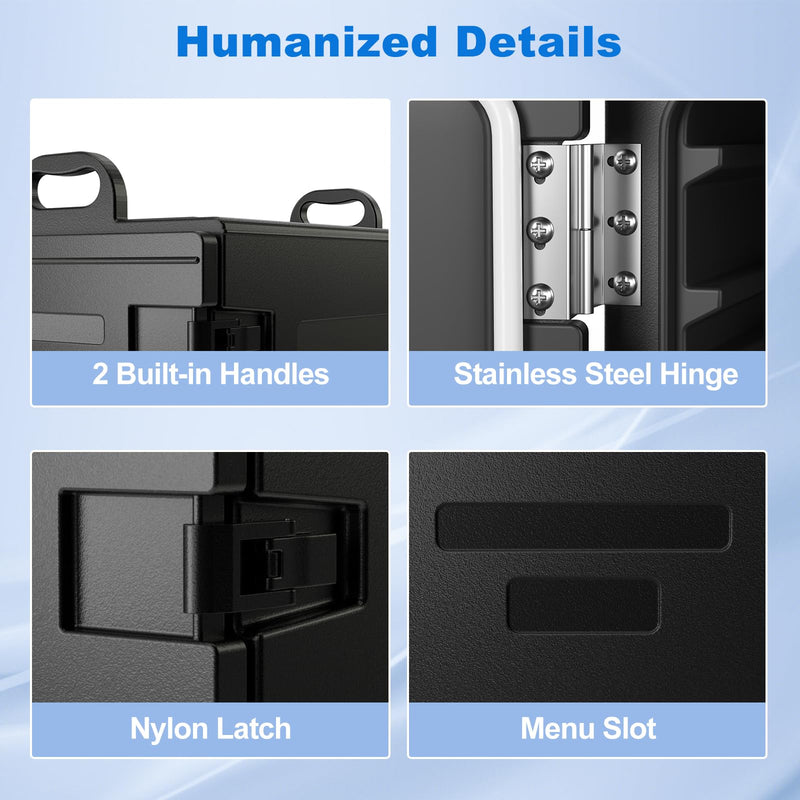 Load image into Gallery viewer, Goplus Insulated Food Pan Carrier, 82 Qt LLDPE Hot Box w/5 Full-Size Food Pans, Double Buckles