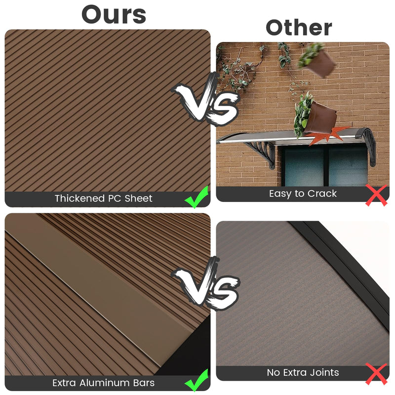 Load image into Gallery viewer, Goplus Awnings for Doors, Window Awning with Rain Snow Sunlight UV Protection, UPF 50+