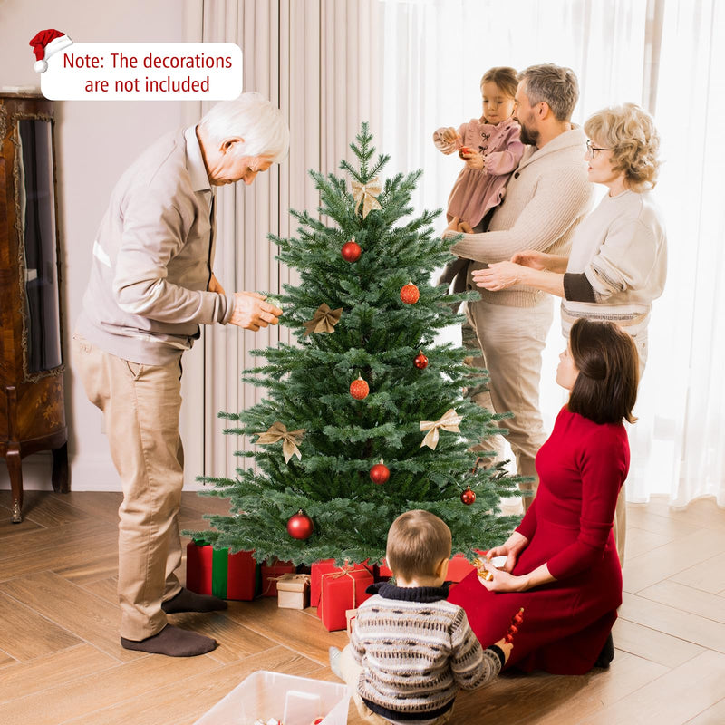 Load image into Gallery viewer, Goplus 5ft / 6ft / 7ft Pre-Lit Artificial Christmas Tree with Lush PVC & PE Tips Warm White LED Lights