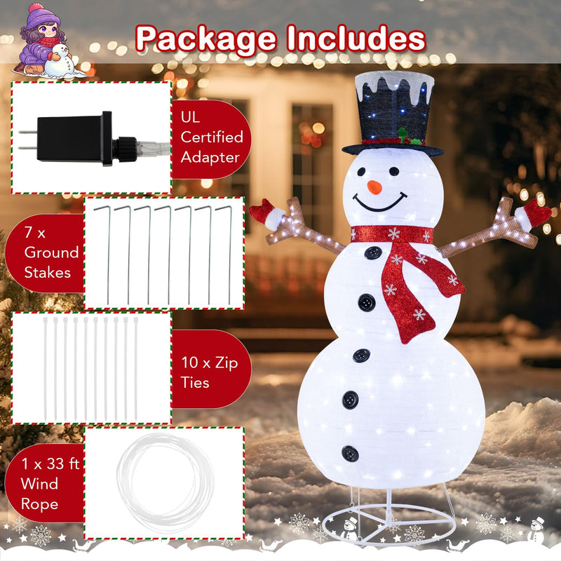 Load image into Gallery viewer, Goplus 6 FT Lighted Christmas Snowman w/ 180 Cold White LED Lights