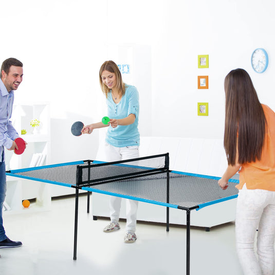 Goplus Portable 2-in-1 Ping Pong Table Game Set W/ 2 Paddles 2 Volleyballs