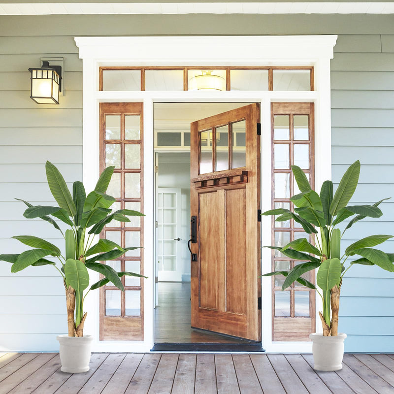 Load image into Gallery viewer, Goplus 5.3ft Tall Bird of Paradise Artificial Plant, Fake Tropical Palm Tree in Nursery Pot