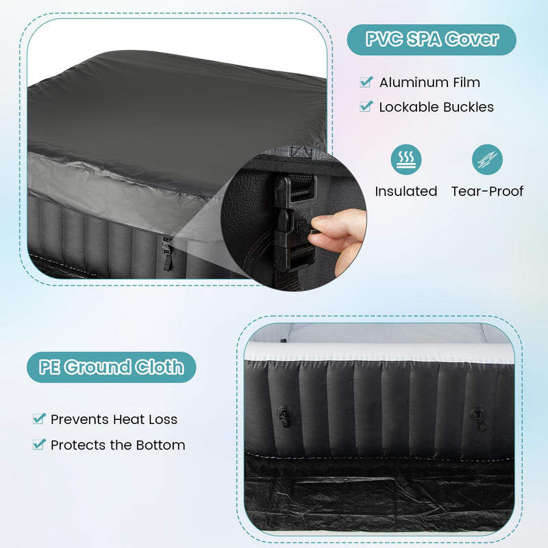 Load image into Gallery viewer, Goplus Inflatable Hot Tub, Blowup Pool Hottub, Portable Outdoor Water SPA