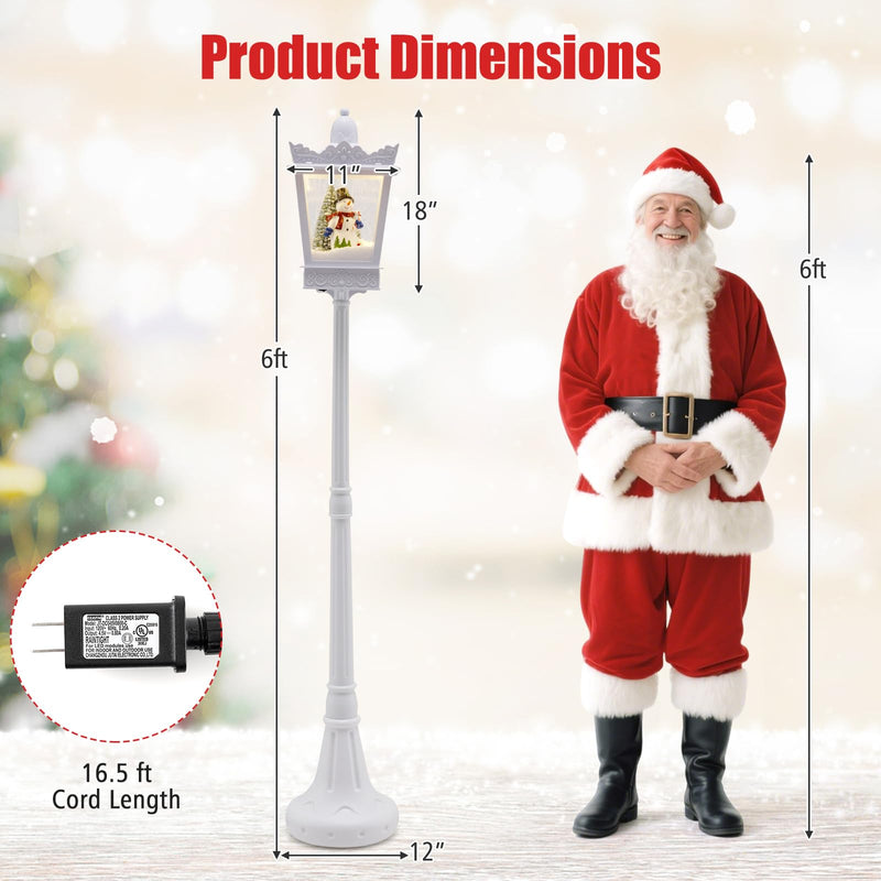 Load image into Gallery viewer, Goplus 8 ft White Musical Christmas Streetlight | Lighted Holiday Decoration for Home Yard Porch