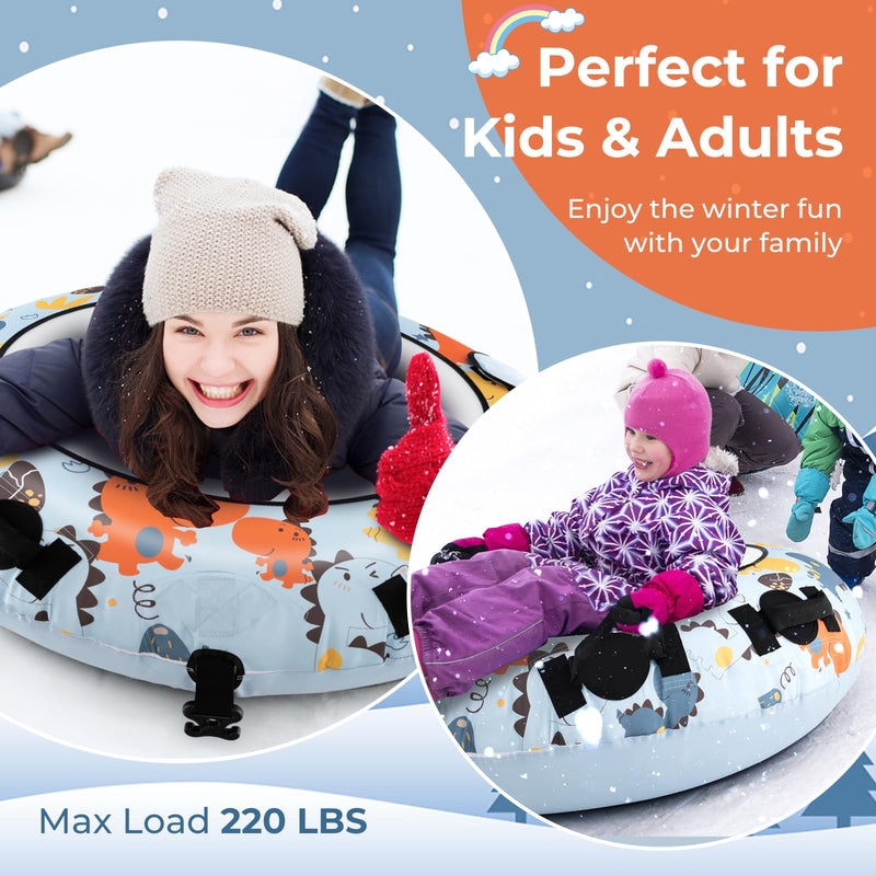 Load image into Gallery viewer, Goplus Snow Tube, 52" Inflatable Snow Sled w/Premium Polyester Oxford Cover