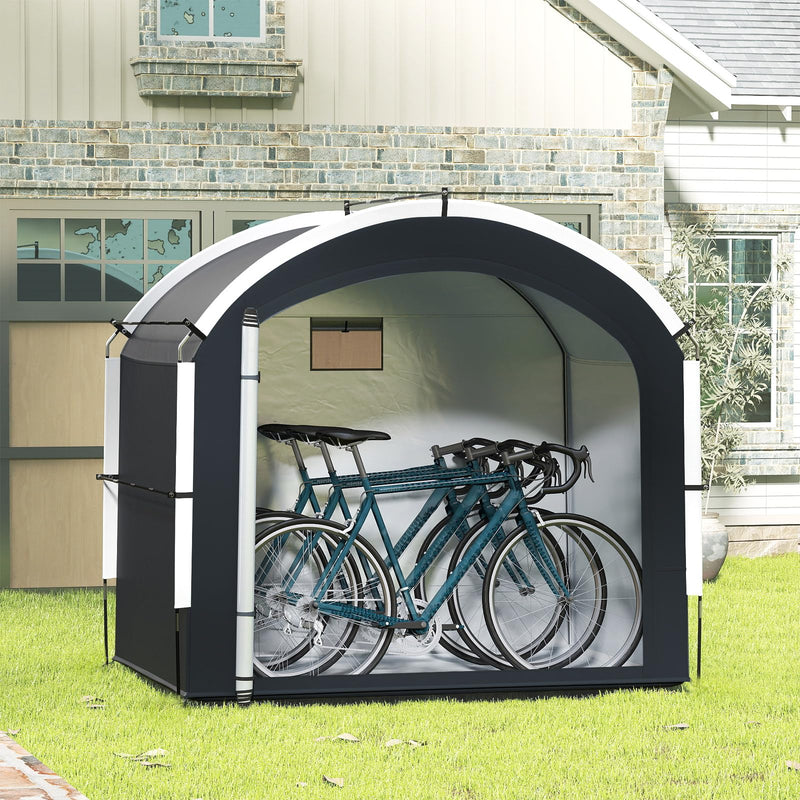 Load image into Gallery viewer, Goplus 7.2 x 4.9 FT Outdoor Bike Storage Sheds w/210D Oxford Fabric PU4000 Waterproof Cover
